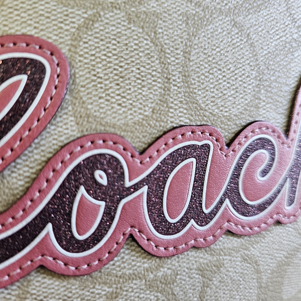 Coach Crossbody Pink, Tan & Red Like New - Picture 8 of 10